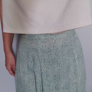 Midi/Maxi Skirt Floral Green/Cream Sz Small